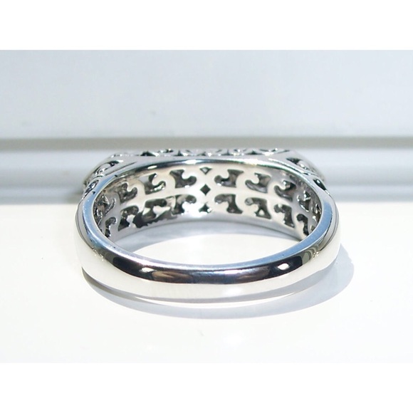 925 STERLING SILVER Unique Floral Swirls Statement Ring - Picture 12 of 16